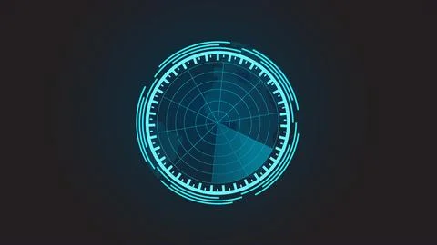 Green radar screen on black background. HUD Interface design illustration. .. Stock Illustration