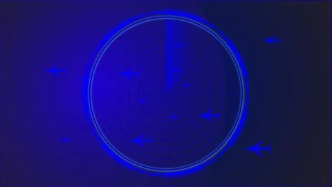 Green radar screen on black background. HUD Interface design illustration. .. Stock Illustration