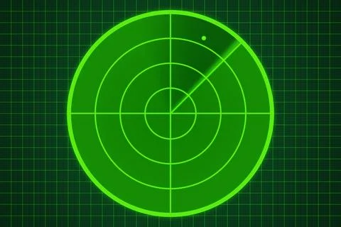 Green radar screen with dot Stock Illustration