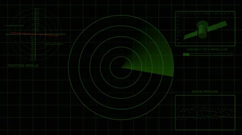 Green radar screen, navigation interface submarine interface, 4k  Stock Footage 65059546