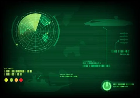 Green radar screen. Vector illustration Stock Illustration