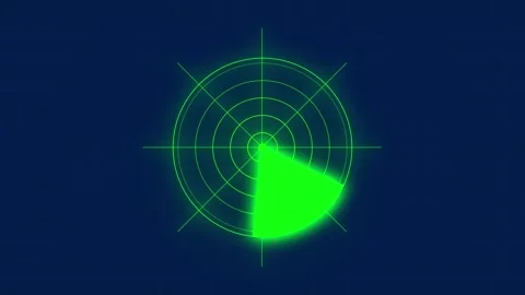 Green Radar Signal Animation Loop on Blue Grid Background 스톡 동영상 311078261