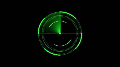 Green radar target scope with sweeping beam. Radar target scope for navigat.. Video stock 337816613