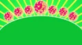 Green Radial ray background with title plate and disco balls, loop HD HD Footage