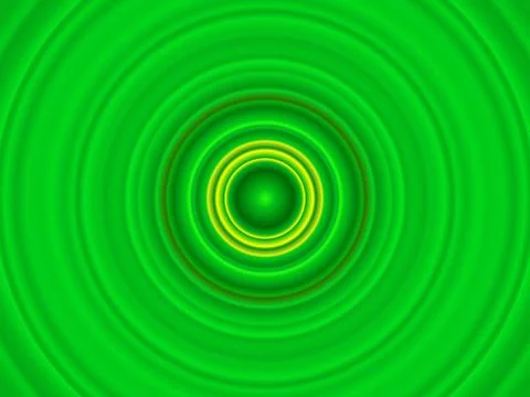 Green Radial Ripple Gradient Background with Concentric Circles and Glowing Cent Stock Illustration