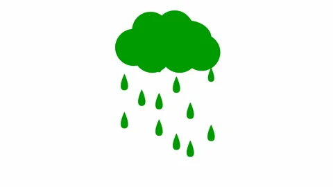 Green rain from cloud white Stock Footage 234174407