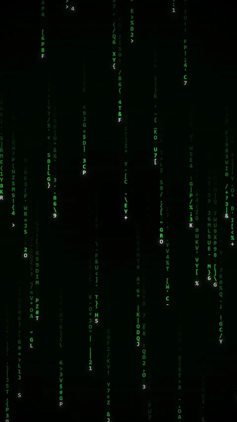 Green Rain Digital Particles Falling Down on Black Screen Stock Footage 345492572