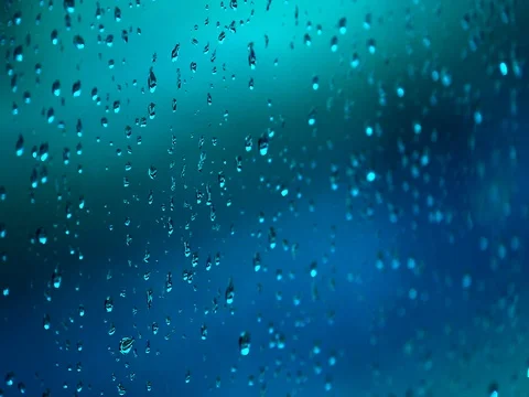 Green rain drops on window Stock Footage 76678063