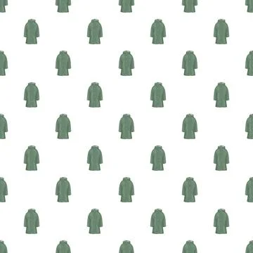 Green raincoat clothing seamless pattern repeating background 스톡 일러스트