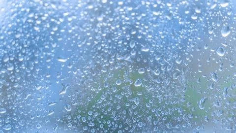 GREEN rainy window-7 Stock Photos
