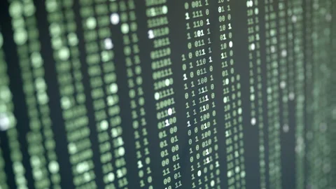 Green Random Binary Digital Fall on Black Background Video stock 167303131