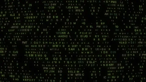 Green Random Letters Numbers and Symbols Flickering Background 4K Stock Footage 336275529