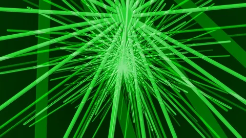 Green Random Lines Rotation Stock Footage 100641639