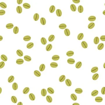 Green raw coffee beans seamless pattern 库存插图