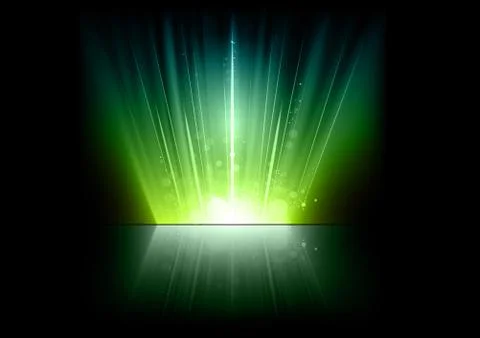 Green rays Illustrazione stock