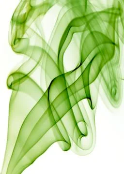 Green rays smoke abstract in white background Stock Illustration