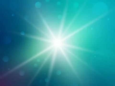 Green rays star bokeh background Illustrazione stock