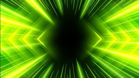 Green Rays Zoom In Motion Effect, Light Color Trails, Vector Illustration Stock Illustration