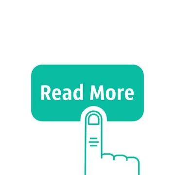 Green read more button with linear hand Illustrazione stock