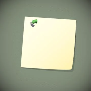 Green read note paper with pin Stock-Illustration