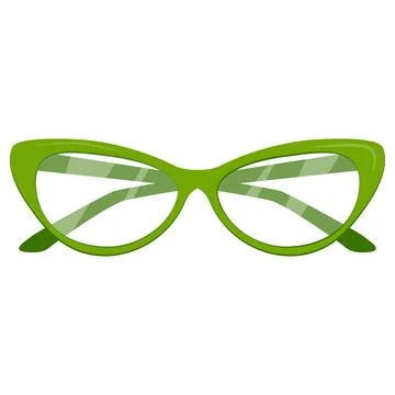 Green reading glasses Stock Illustration
