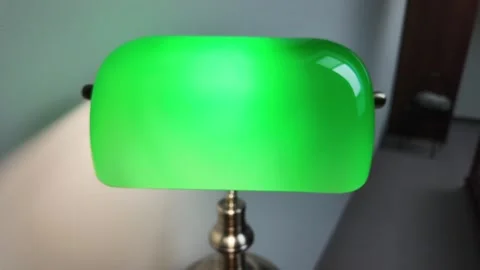 The Green Reading Lamp Elevating Décor with Style and Function. Stock Footage 274700078