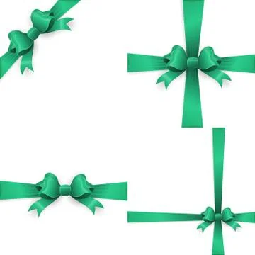 Green realistic double gift bow. EPS 10 Stock Illustration