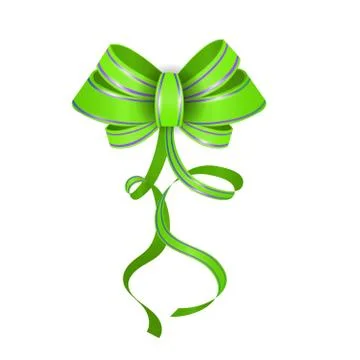 Green realistic vector double gift bow Stock Illustration