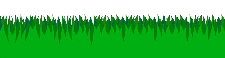 Green realistic vector grass meadow isolated on white background Stock Illustration