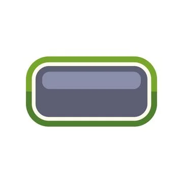 Green rectangle button with blank center area 库存插图