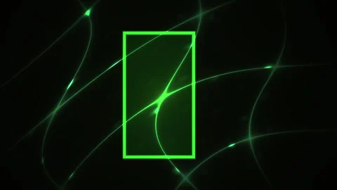 Green rectangle with intersecting lines on black background. Video stock 337477656