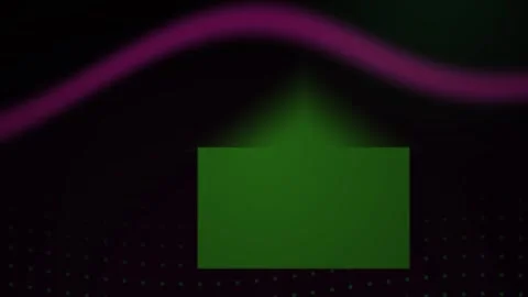 Green rectangle with purple wave on black background. Stock Footage 337477547