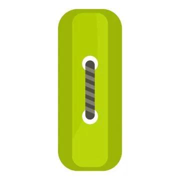 Green rectangle sewing button icon isolated 스톡 일러스트