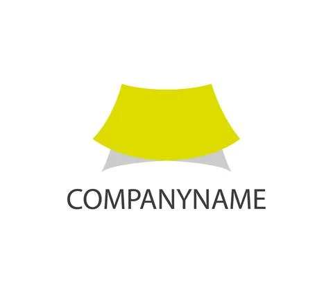 Green rectangle throwing shadow on convex surface. Ready logo Stock Illustration