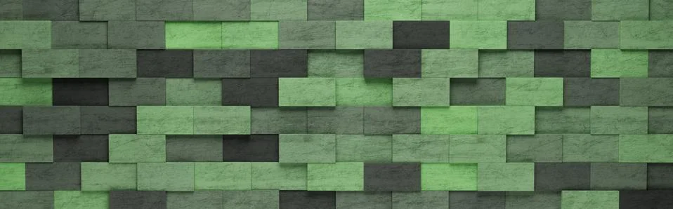 Green Rectangles 3D Pattern Background Stockillustratie