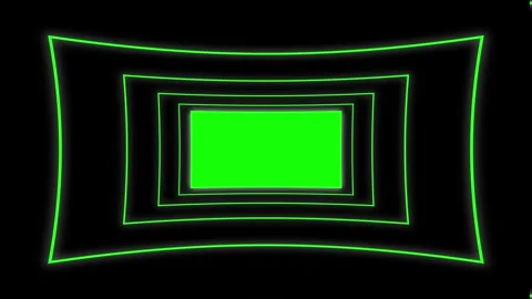 Green rectangles frames border zooming flying forward through rectangular Stock Footage 285228381