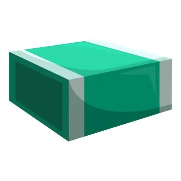 Green rectangular box with silver stripe packaging design イラスト素材