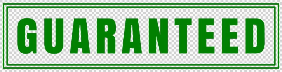 Green Rectangular GUARANTEED Seal Badge, Transparent PNG Stock Illustration