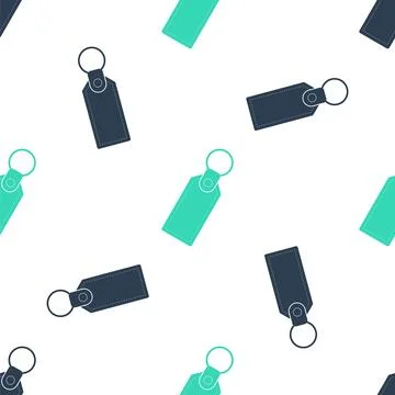 Green Rectangular key chain with ring for key icon isolated seamless pattern on Stock Illustration