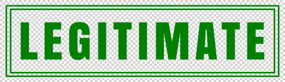 Green Rectangular LEGITIMATE Seal Badge, Transparent PNG Stock Illustration