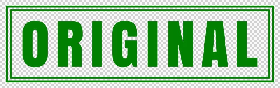 Green Rectangular ORIGINAL Seal Badge, Transparent PNG Stock Illustration