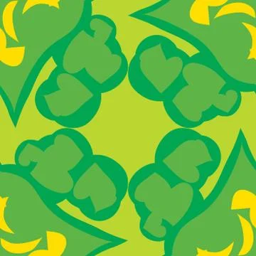 Green Rectangular Pattern of Shapes Illustrazione stock