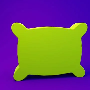 Green Rectangular pillow icon isolated on purple-blue background. Cushion s.. Stock Illustration