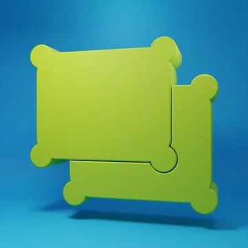 Green Rectangular pillow icon isolated on blue background. Cushion sign. Mi.. 스톡 일러스트
