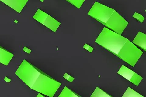 Green rectangular shapes of random size on black background 스톡 일러스트