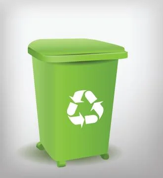 Green recycle bin 스톡 일러스트