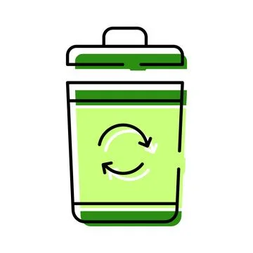 Green recycle bin symbolizing environmental waste management Stock Illustration