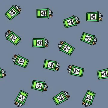 Green recycle bin workout gear sustainable fitness vector seamless pattern Illustrazione stock