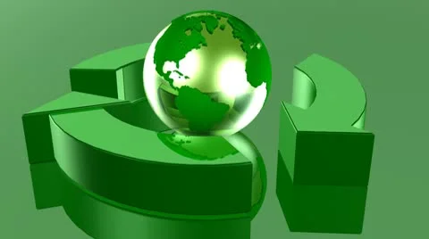Green Recycle Globe Loop Stock-Footage 10096347