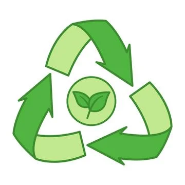 Green Recycle Icon. Vector Icon of Recycle Bin. Ecology and Environmental P.. Stock Illustration